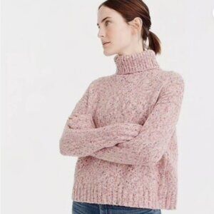 J. CREW Marled Wool Speckled Turtleneck Chunky Sweater